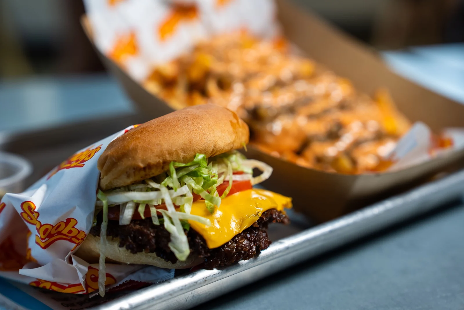 A Shooby’s smash burger with loaded fries